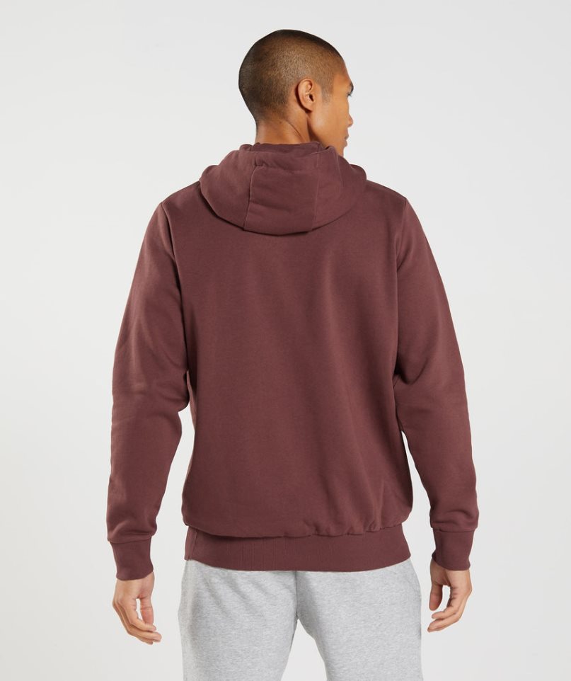 Men's Gymshark Block Hoodie Brown | CA 6D8A0N